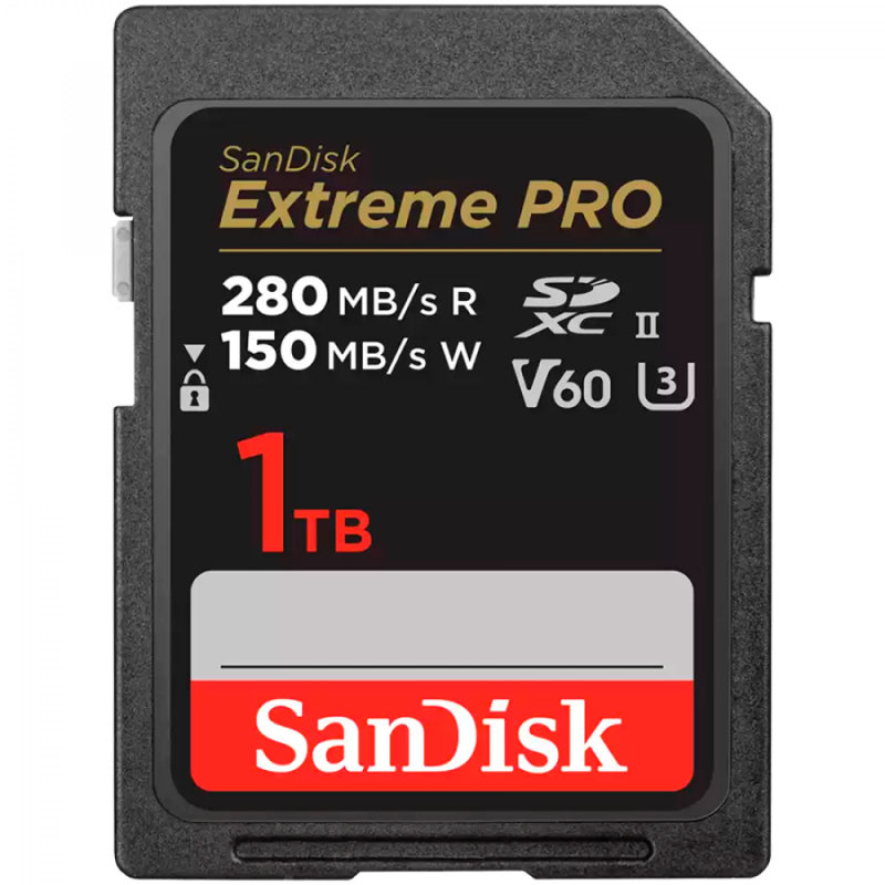 SanDisk Extreme PRO 1TB V60 UHS-II SD cards, 280/150MB/s,V60,C10,UHS-II