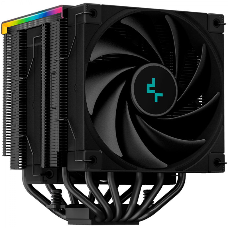 DeepCool AK620 Digital, CPU Air Cooler, 2x120mm FK120 PWM Fan, Digital Display, ARGB, TDP 260W, 6 Heatpipes, LGA2066/2011-v3/2011/1700/1200/115x, AMD AM5/AM4, 129x138x162 mm(LxWxH), 3Y, R-AK620-BKADMN-G