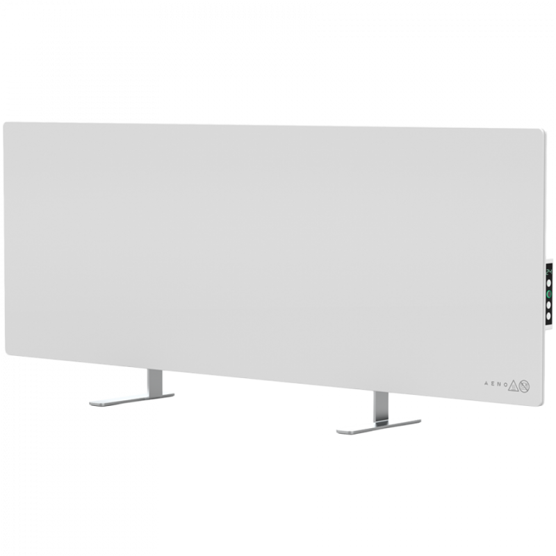 AENO Premium Eco Smart Heater, 700W, Tempered glass, Infrared+convection heating type, Led display Plug type: Europe (E/F type), WHITE