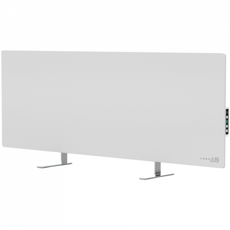 AENO Premium Eco Smart Heater, 700W, Tempered glass, Infrared+convection heating type, Led display Plug type: Europe (E/F type), WHITE
