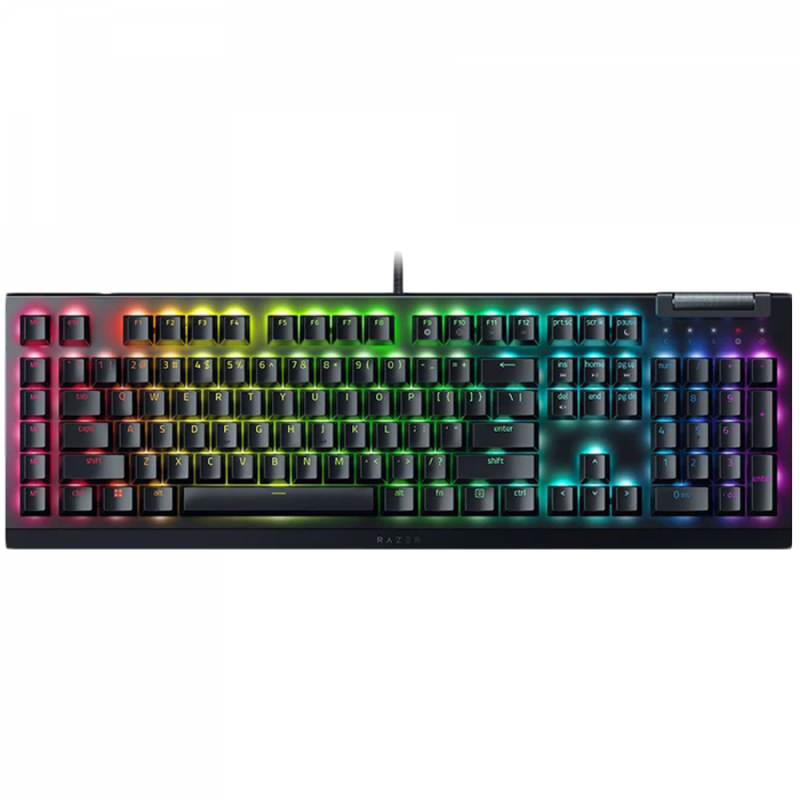 Razer BlackWidow V4 X Mechanical Gaming Keyboard, US Layout, Green Switch, Razer Chroma™ RGB, 6 Macro Keys, Lubricated Stabilizers, Media Roller