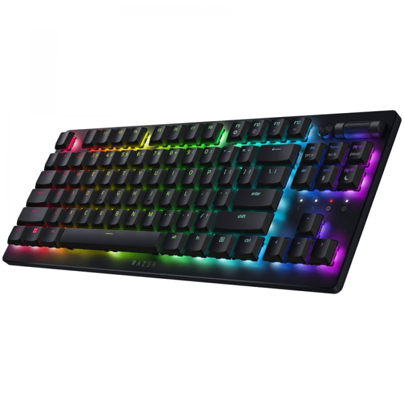 Razer DeathStalker V2 Pro Tenkeyless - Linear Optical Switch - US - Black, Gaming Keyboard, Razer™ Low-Profile Optical Switches (Linear),  RGB Chroma, Top-Class Connectivity, Ultra-Long 50-hour Battery Life, Fully programmable keys with on-the-fly macro recording, 70 million keystroke lifespan, 5052 Aluminium Alloy Top Case