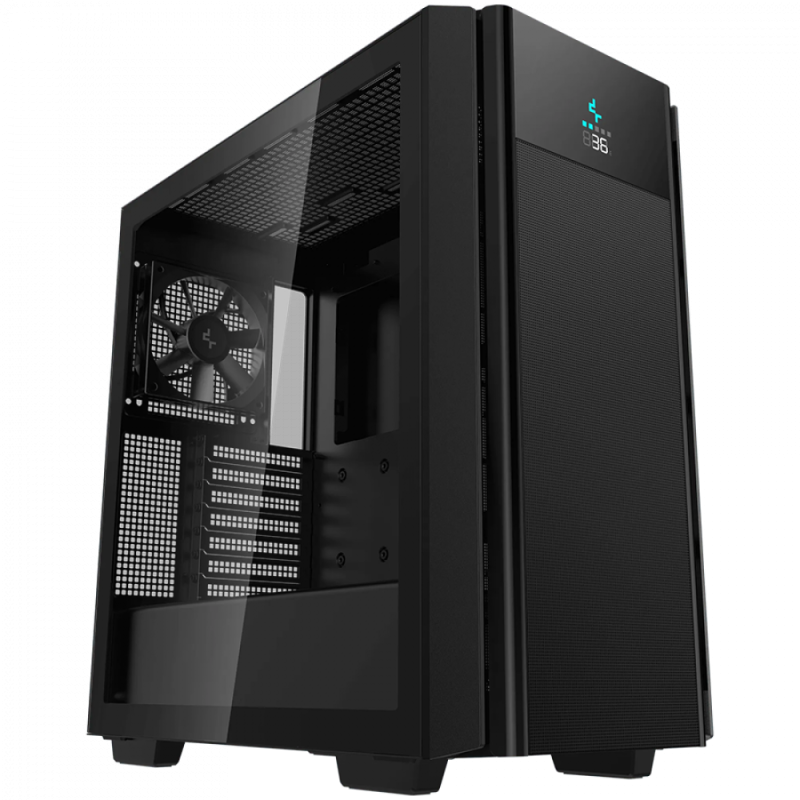 DeepCool CH510 Mesh Digital  Mid Tower Case, 	Mini-ITX / Micro-ATX / ATX / E-ATX, 2xUSB2.0, 1xUSB3.0, 1xAudio, 1xMic, ABS+SPCC+Tempered Glass, 1×120mm preinstalled fan,  Mesh Pane R-CH510-BKNSE1-G-1