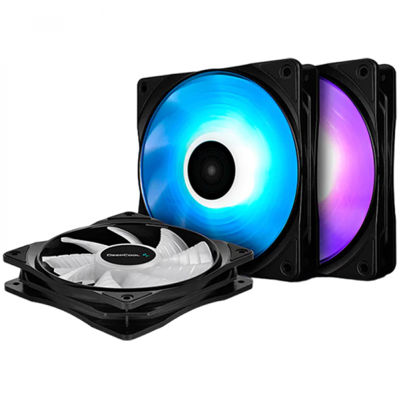 DeepCool RF120(3 IN 1) triple PWM fan kit features 18 RGB LEDs with 6 ultra-bright LEDs  DP-FRGB-RF120-3C