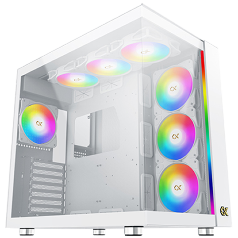 Xigmatek AQUA Ultra Air Arctic EN41914 White, E-ATX/ATX/M-ATX/MINI ITX, USB 3.0 X 2, USB 2.0 X 2, USB-C X 1, HD AUDIO, Mesh Top,2PCS TG,ARGB Strip,7PCS Z20A Arctic