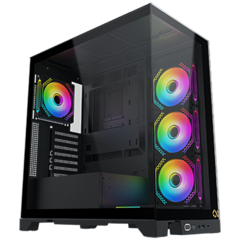 Xigmatek Endorphin Ultra EN41327 Black, E-ATX/ATX/M-ATX/MINI ITX, USB 3.0 X 1, USB-C X 1, HD AUDIO, Front & Left Seamless TG, 5PCS M20A & Galaxy II Fan Control Kit