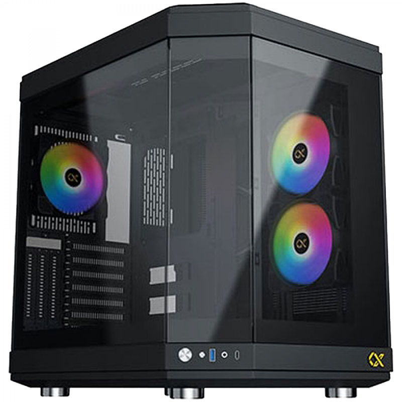 Xigmatek CUBI EN41938 Black , E-ATX/ATX/M-ATX/MINI ITX, USB 3.0 X 1, USB-C X 1,HD AUDIO, 3PCS TG, 6PCS Z20A & Galaxy II Fan Control Kit