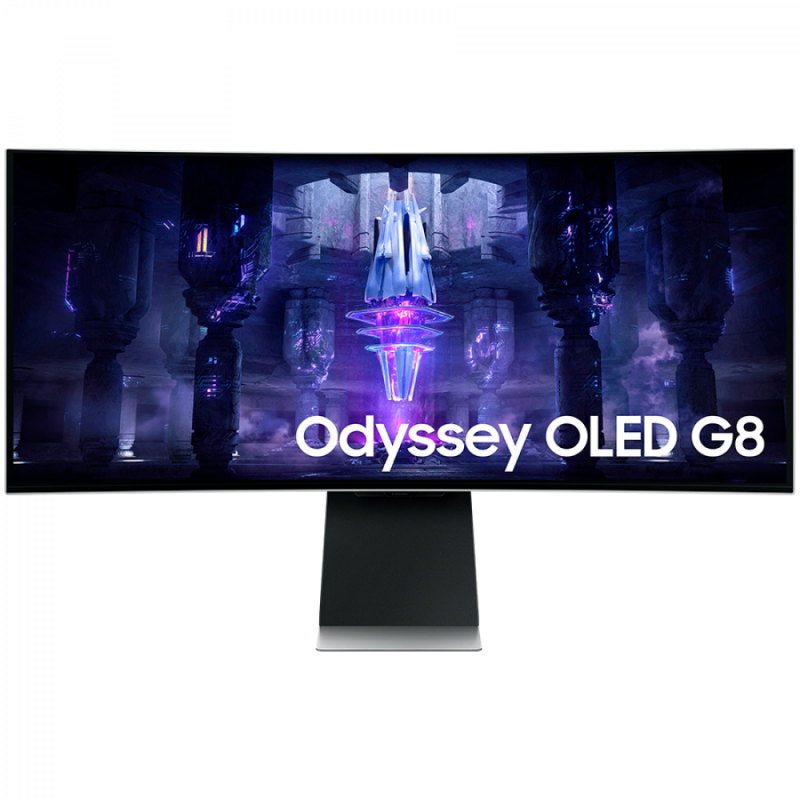 Monitor LED Samsung LS34BG850SUXEN Odyssey G85SB, 34" UWQHD Curved 1800R 21:9 (3440x1440) QD-OLED 175Hz, 250 cd/㎡, 1,000,000:1, HDR10+, 0.03ms(GTG), 178/178, FreeSync,  2xUSB-C, 2x5W Speakers, Tilt/Pivot HeightAdj, Remote, VESA 100x100, 3Y