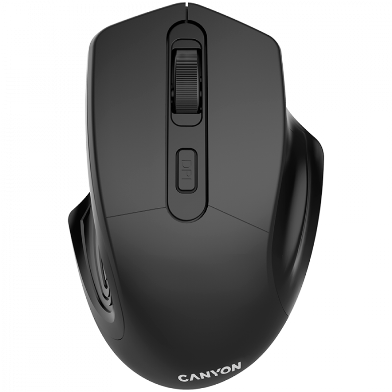 CANYON MW-15, 2.4GHz Wireless Optical Mouse with 4 buttons, DPI 800/1200/1600, Black, 115*77*38mm, 0.064kg