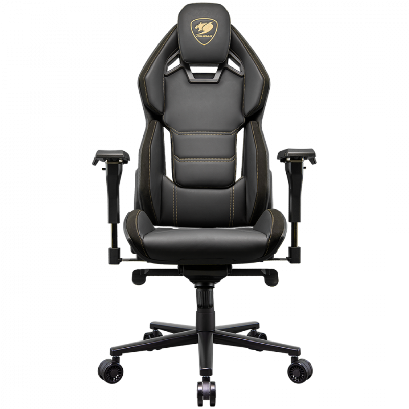 COUGAR Chair Hotrod Royal, Hyper-Dura leatherette, Micro suede-like texture, 150º Reclining, Piston Lift Height Adjustment, RocX, 4D Adjustable Armrest,Plus-Size Wheels, Class 4 Gas Lift Cylinder,