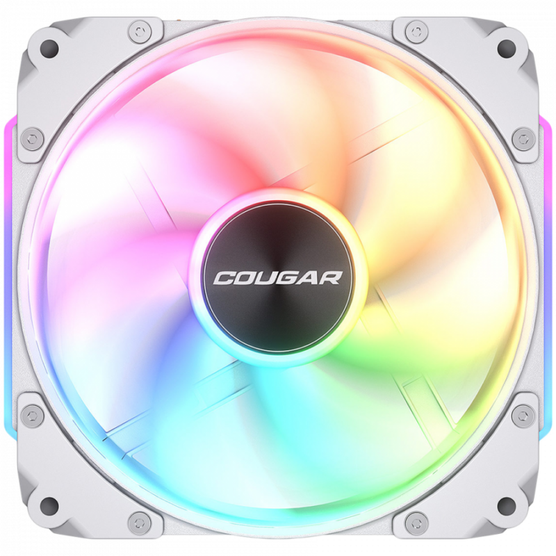 Cougar fan APOLAR 120 ARGB White, Fan Speed 600-2200 RPM±200RPM, Air Flow 75.38 CFM ± 10%, Air Pressure 2.59 mm H2O±10%, HDB Hydro Dynamic Bearing, 490 mm (Fan) / 470 mm (ARGB)