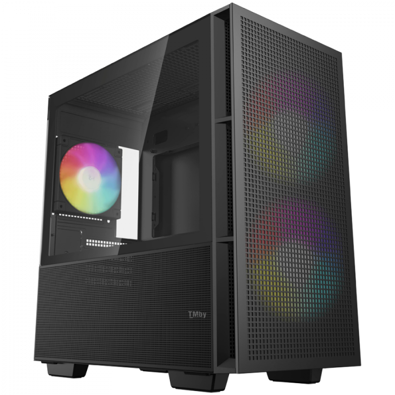 DeepCool CH360 DIGITAL, Mini Tower, Mini-ITX/Micro-ATX, 1x USB3.0, 1x Audio, 1x Type-C, Pre-Installed 2x140mm ARGB Fans + 1x120 ARGB Fan, Tempered Glass, Mesh Panel, GPU Support Arm, R-CH360-BKAPE3D-G-1