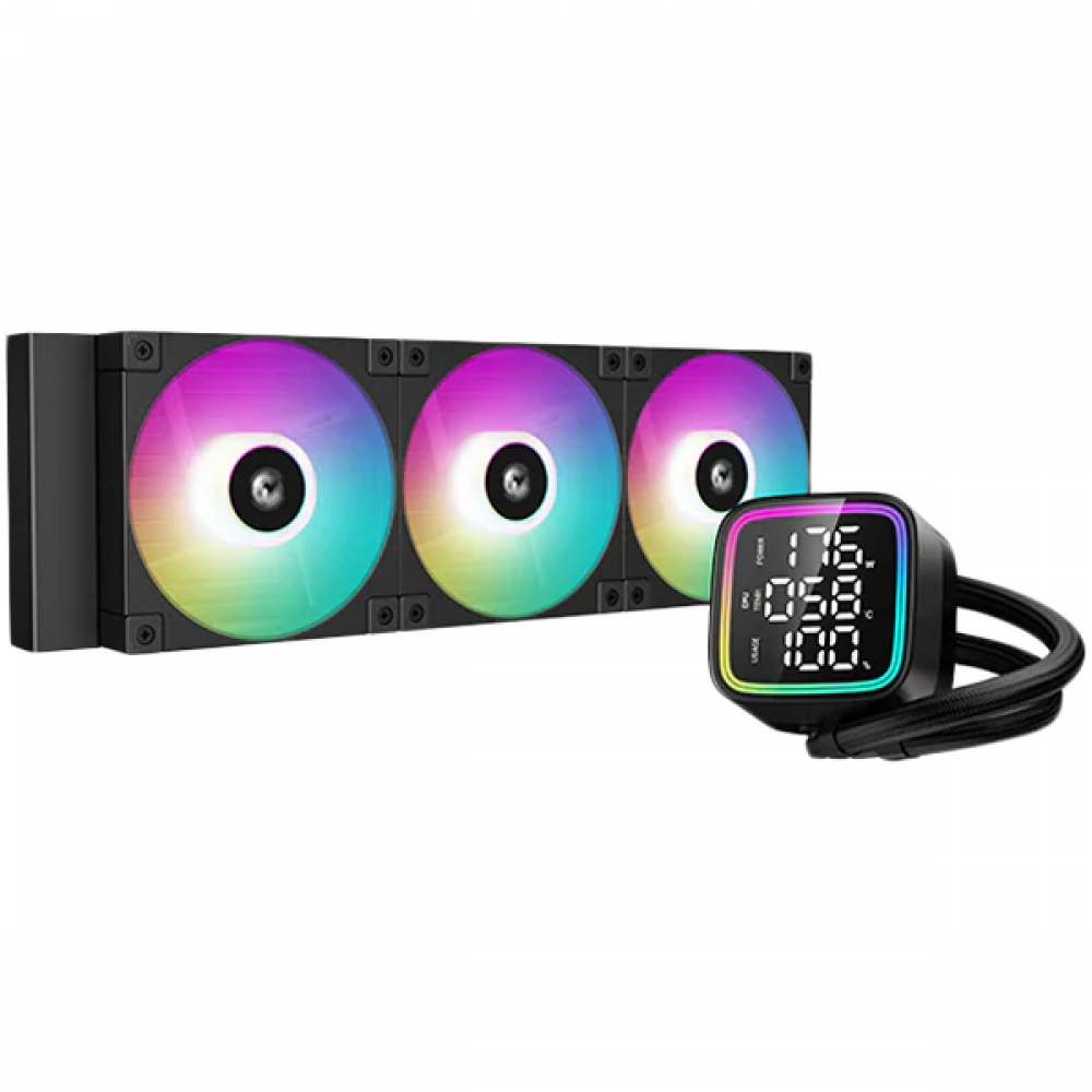 DeepCool LD360, 360mm CPU Liquid Cooler, 3x120mm ARGB PWM Fans, Anti-Leak Technology, Addressable RGB LED, Hydro Bearing, LGA1700/1200/1151/1150/1155, AMD AM5/AM4, 3Y, R-LD360-BKMSN-G-1