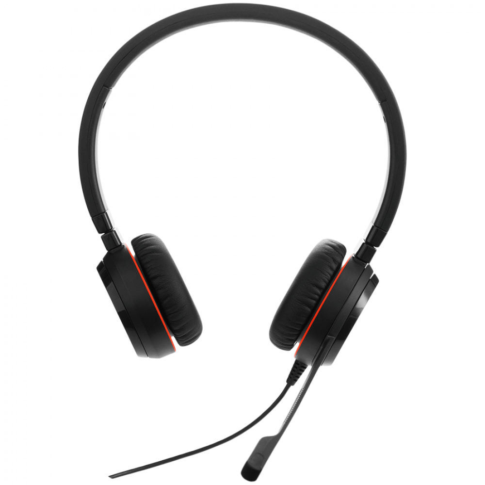JABRA EVOLVE 30 II MS Stereo USB Headband, Noise cancelling, USB and 3.5 connectivity, with mute-button and volume control on the cord, with leather ear cushion, Microsoft optimized