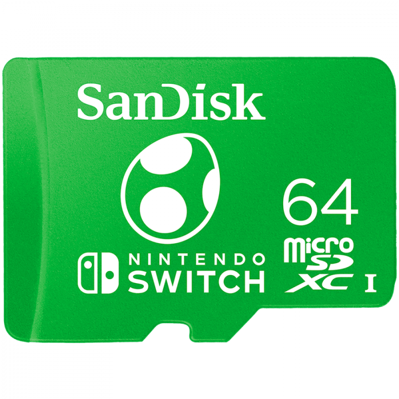 SanDisk Nintendo MicroSDXC UHS-I card for Nintendo Switch, Yoshi Edition- 64GB, Up to 100MB/s read; up to 90MB/s write