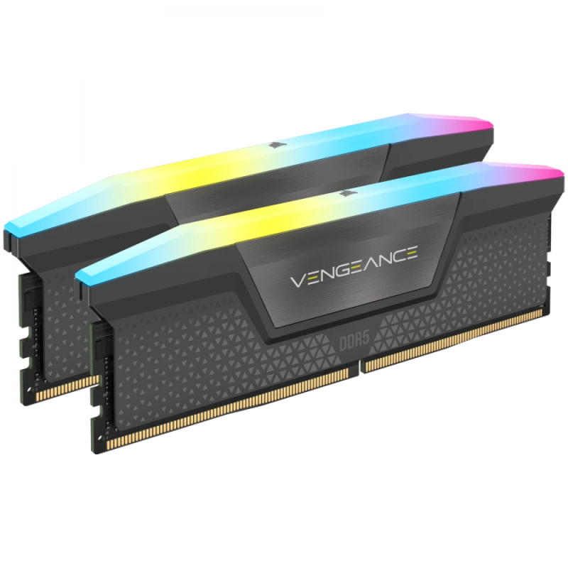 CORSAIR VENGEANCE RGB DDR5 32GB (2x16GB) DDR5 6000 CL36-44-44-96 1.4V AMD EXPO Memory - Grey, 0840006679653