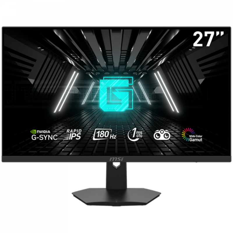 MSI G274F Gaming Monitor, 27"" 180Hz, FHD (1920x1080) 16:9, Rapid IPS Anti-glare, 1ms, 250nits, 1000:1, 178°/178°, G-Sync, Adjustable Stand, 1x DP, 2x HDMI, 3Y Warranty