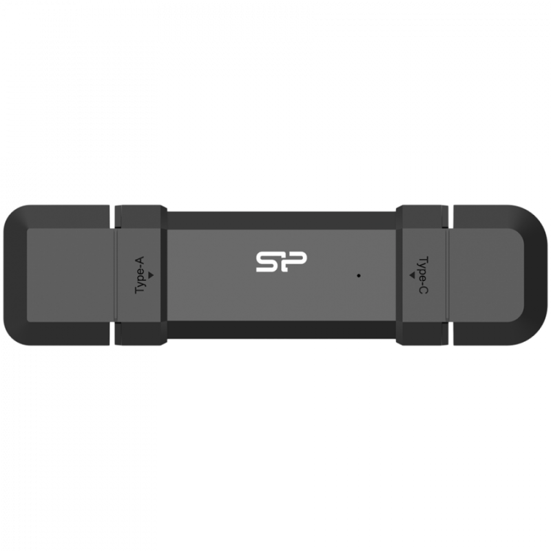 Silicon Power 1TB DS72 Dual USB-C/USB 3.2 Gen 2, Portable External SSD, Steam Deck and iPhone 15 Pro, R/W: up to 1050MB/s; 850MB/s, Black
