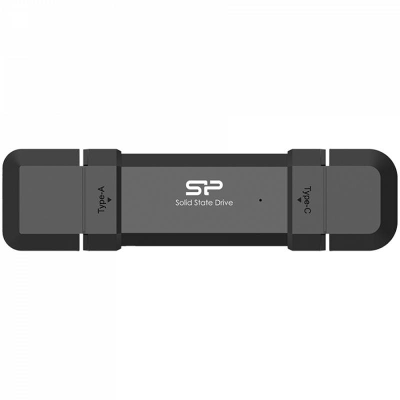 Silicon Power 500GB DS72 Dual USB-C/USB 3.2 Gen 2, Portable External SSD, Steam Deck and iPhone 15 Pro, R/W: up to 1050MB/s; 850MB/s, Black