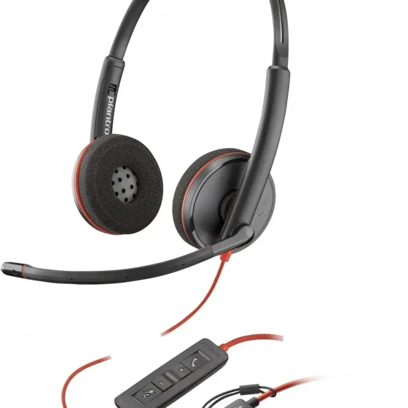 Слушалки HP Poly Blackwire 3220 USB-C - Черен