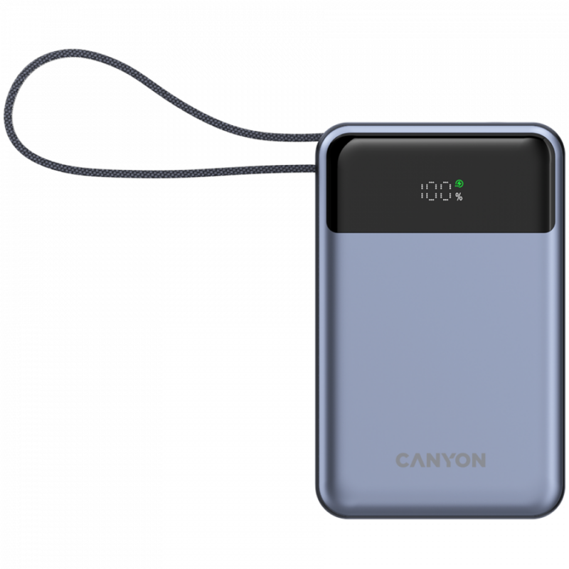 CANYON power bank OnPower 600 built-in cable 20000 mAh PD65W Dark Grey