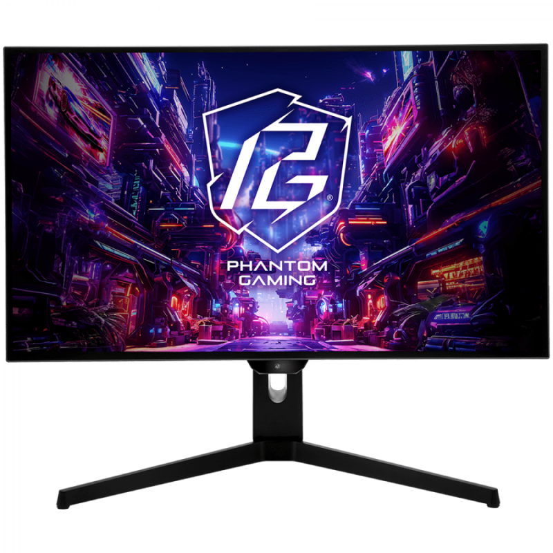 Asrock Gaming Monitor, 27" QHD(2560x1440) OLED, 240 Hz, 129% sRGB, 1 500 000:1, 16:9, 178/178, 0.03 ms, 275 nits, AMD FreeSync™, Height, Swivel, Tilt, 2x 3W Speakers, 2x HDMI 2.0, 2x DP 1.4, 3x USB 3.2, 1x USB-C 1x Audio (3.5mm), 3Y