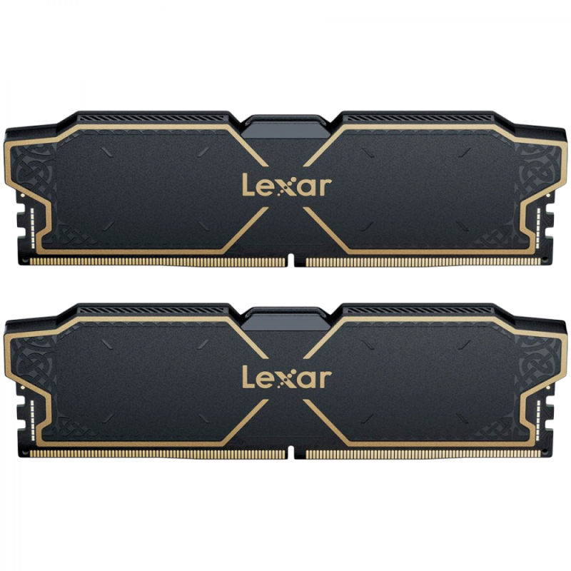 Lexar 32GB Kit (2x16GB) THOR DDR5 6000 CL38 1.3V Memory with heatsink, Dual pack, Black Color
