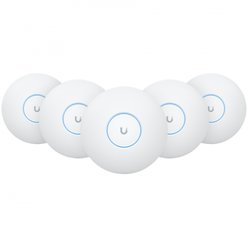 UniFi U7-Pro (5-pack) Wi-Fi 7 Access Point, 688 Mb/s at 2.4 GHz, 2880 Mb/s at 5 GHz, 5760 Mb/s at 6GHz