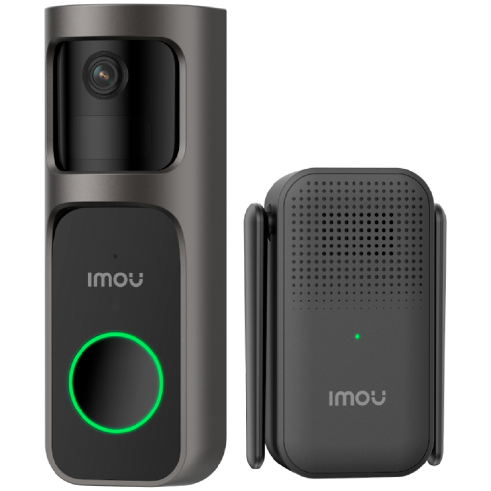 Imou 3MP Wi-Fi Doorbell 2S Kit, 2K QHD, 1/2.8 Progressive CMOS, 5000mAh rechargable battery, 125 wide-angle view, night vision 5m, Mic and Speaker, 8x Digital Zoom, PIR Motion / AI Human Detection, USB-C, Chime works as Wi-Fi extender, Weatherproof