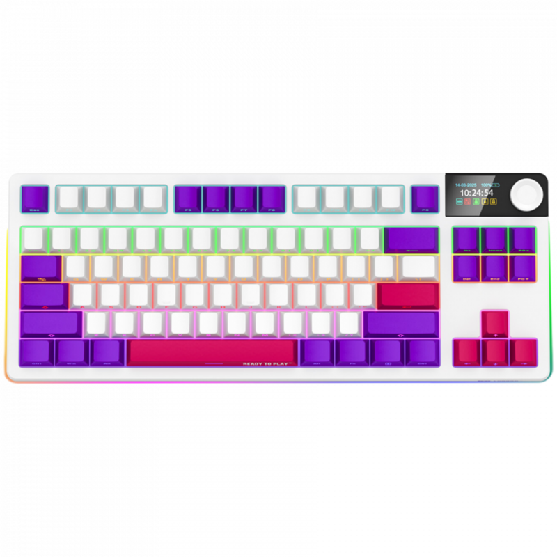 LORGAR KBP70TKLW, Wireless TKL Mechanical Gaming Keyboard Pro, White, EN layout