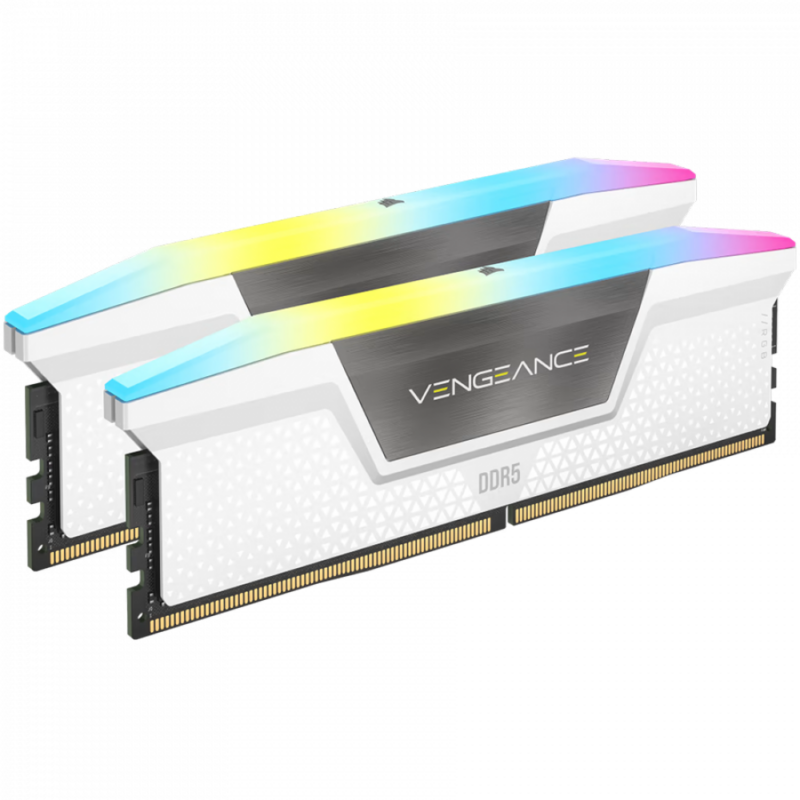 CORSAIR VENGEANCE RGB DDR5 32GB (2 x 16GB) DDR5 6400 CL36-48-48-104 1.35V XMP & EXPO - White