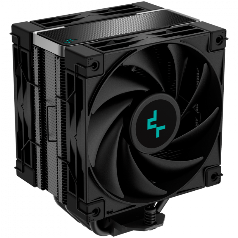 DeepCool AK400 ZERO DARK PLUS, CPU Air Cooler, 2x120mm FDB PWM Fan, Core Touch Technology 2.0, 4 Heatpipes, LGA1851/1700/1200/115x, AMD AM5/AM4, 127x123x155 mm(LxWxH), 3Y, R-AK400-BKNNMD-G-1