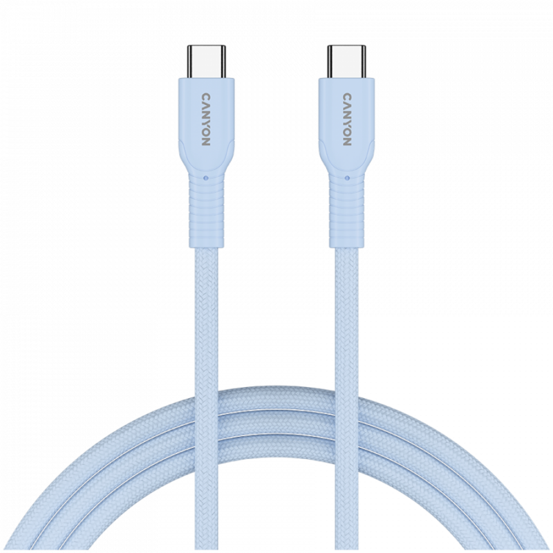 CANYON cable OnWire 60CL C-C 60W COLOR Braided 1m Light Blue