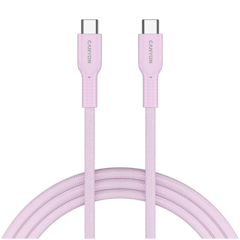 CANYON cable OnWire 60CL C-C 60W COLOR Braided 1m Pink