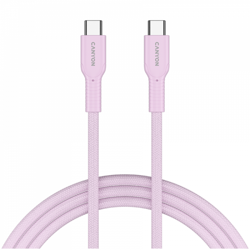 CANYON cable OnWire 60CL C-C 60W COLOR Braided 1m Pink