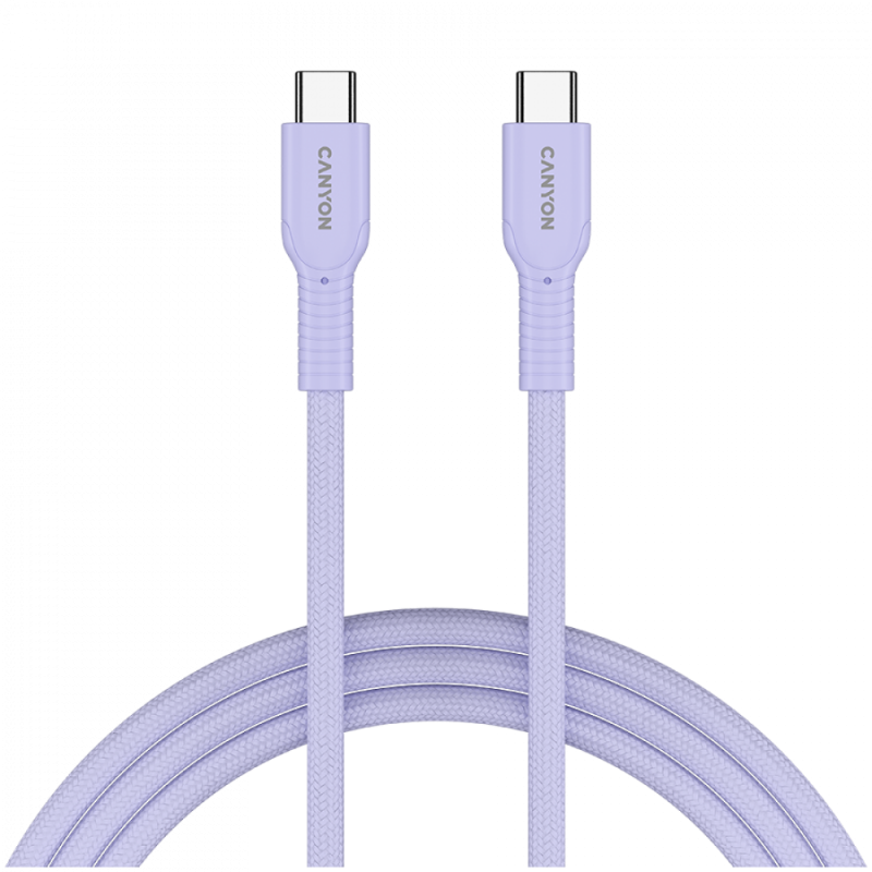 CANYON cable OnWire 60CL C-C 60W COLOR Braided 1m Purple