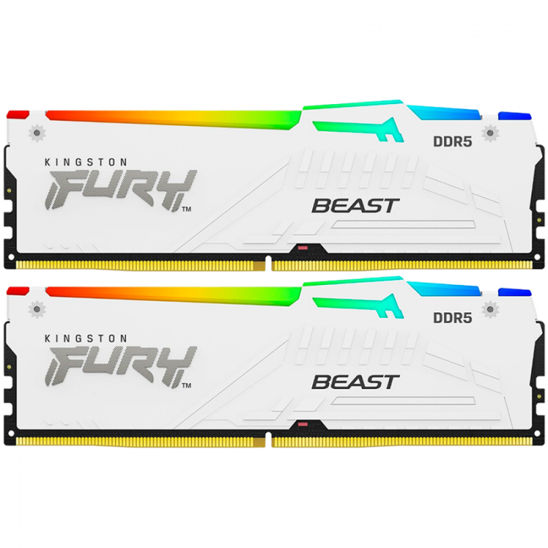 Kingston 32GB 6000MT/s DDR5 CL36 DIMM (Kit of 2) FURY Beast White RGB EXPO
