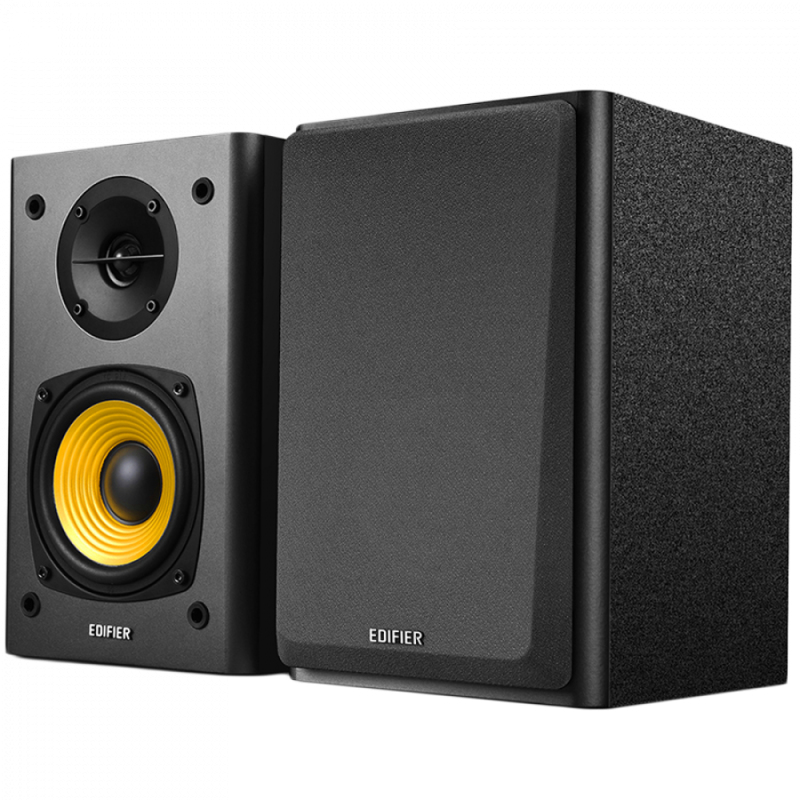 Edifier R1000T4 2.0 Bookshelf Speakers, BT V5.0, RCA, 0.5-inch Tweeters, 4-inch Drivers, 24W (RMS), Control Buttons, Black