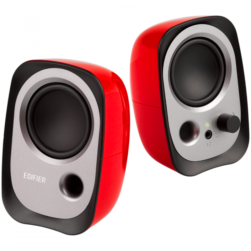 Edifier R12U 2.0 Audio System, USB, AUX, 2.25-inch Drivers, 4W (RMS), Volume Control, Red