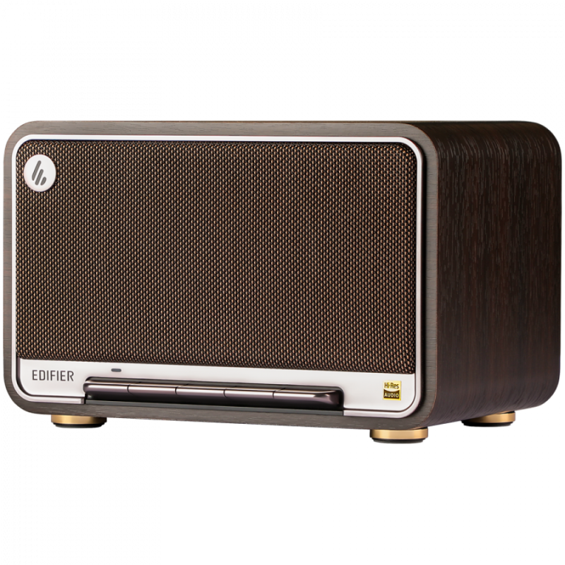 Edifier D32 2.1 Speaker, BT V5.3, Wi-Fi, AUX, USB-C, 1x 4-inch Midrange Driver, 2x 1-inch Tweeters, 60W (RMS), Black Walnut
