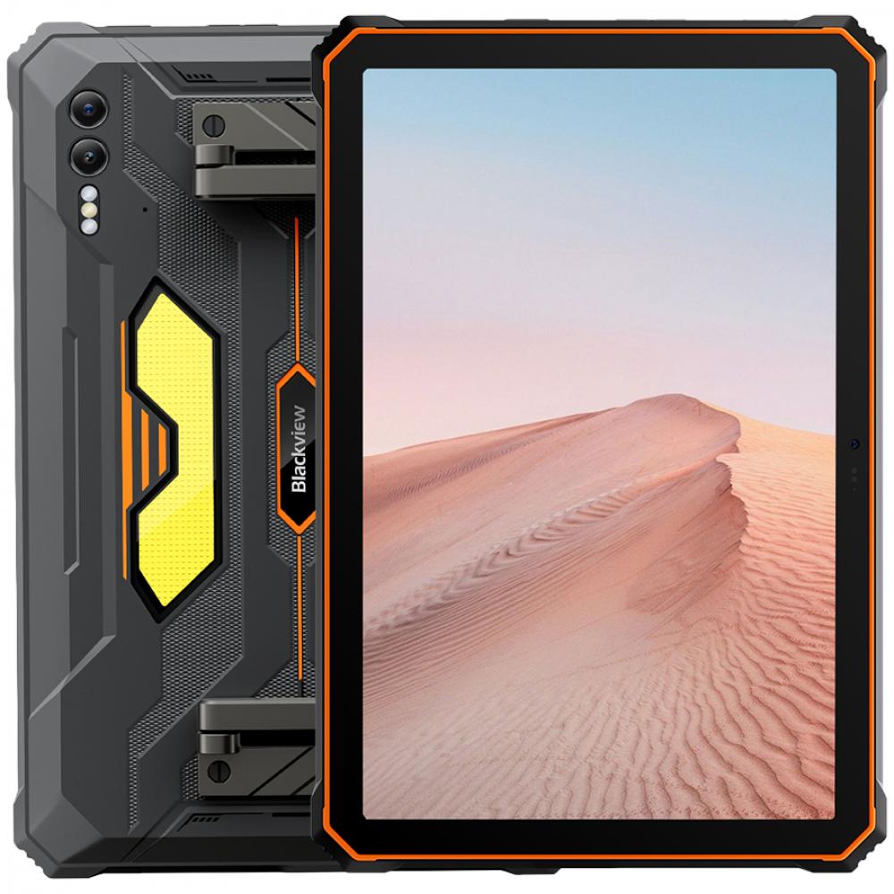 Blackview Rugged Tab Active 10 Pro 10.95-inch FHD+IPS 1920x1200 90Hz Corning 3th 12GB/512GB MT6878 Octa-core 2.5GHz 50MP Front/108MP+20MP Rear Camera infared nught vision 30000mAh NO Charging Android 14 up to 15 NFC Camping lights MIL-STD-810H Orange