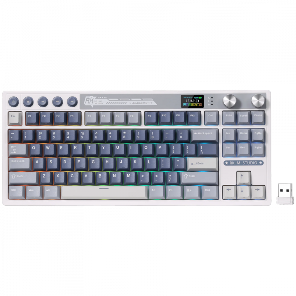ROYAL KLUDGE RK M87 Ocean Blue Gaming Keyboard Cream switch
