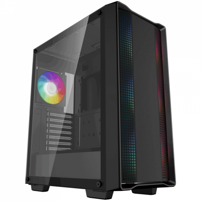 DeepCool CC560 ARGB V2, Mid Tower, Mini-ITX/Micro-ATX/ATX, 1xUSB3.0, 1xUSB2.0, 1xAudio, 4x120mm Pre-Installed ARGB Fans, Tempered Glass, Mesh Panel, 2Y, R-CC560-BKTAA4-G-2