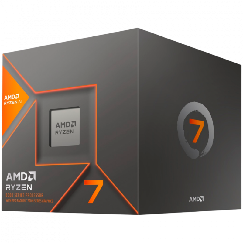 AMD CPU Desktop Ryzen 7 8C/16T 8700G (3.8/5.1GHz Max, 24MB,65W,AM5) with Wraith Stealth Cooler, box