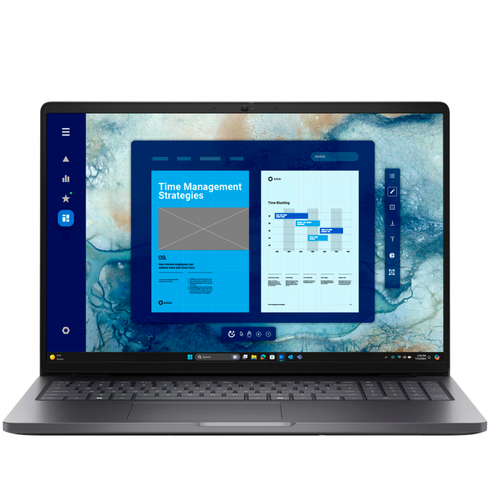 Dell Pro 16 (PC16255), AMD Ryzen AI 7 350 (8C, 16T, 24MB cache, up to 5.0GHz), 16.0"FHD+(1920x1200) Non-Touch AG, 16GB (1x16GB) DDR5, 512GB M.2 SSD, AMD Radeon 860M Graphics, WiFi+BT, IR Cam+Mic, BG Backlit KBD, FPR, Win11Pro, 3Y ProSupport