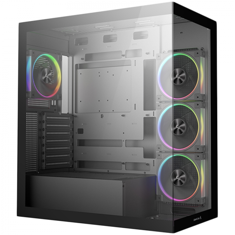 DeepCool CG580 4F V2, Mid Tower, Mini-ITX/Micro-ATX/ATX, Rear Connector support, 2xUSB3.0, 1x Type-C Gen2, 1xAudio, 3x120mm ARGB Reverse Fans, 1x120mm ARGB Fan, Tempered Glass, Mesh Panel, Black, R-CG580-BKADA4-G-2, 2Y