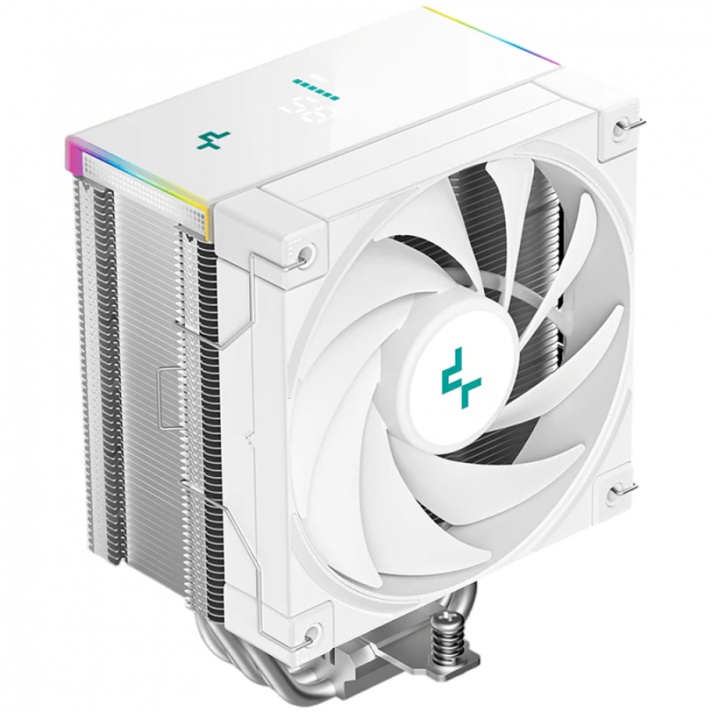 DeepCool AK500S DIGITAL SE WH, CPU Air Cooler, 1x120mm FK120 PWM FDB Fan, ARGB, Digital Display, 5 Heatpipes, Fluid Dynamic Bearing, White, LGA1851/1700/1200/1151/1150/1155, AMD AM5/AM4, 125x96x160 mm(LxWxH), R-AK500S-WHADMN-GJD, 3Y