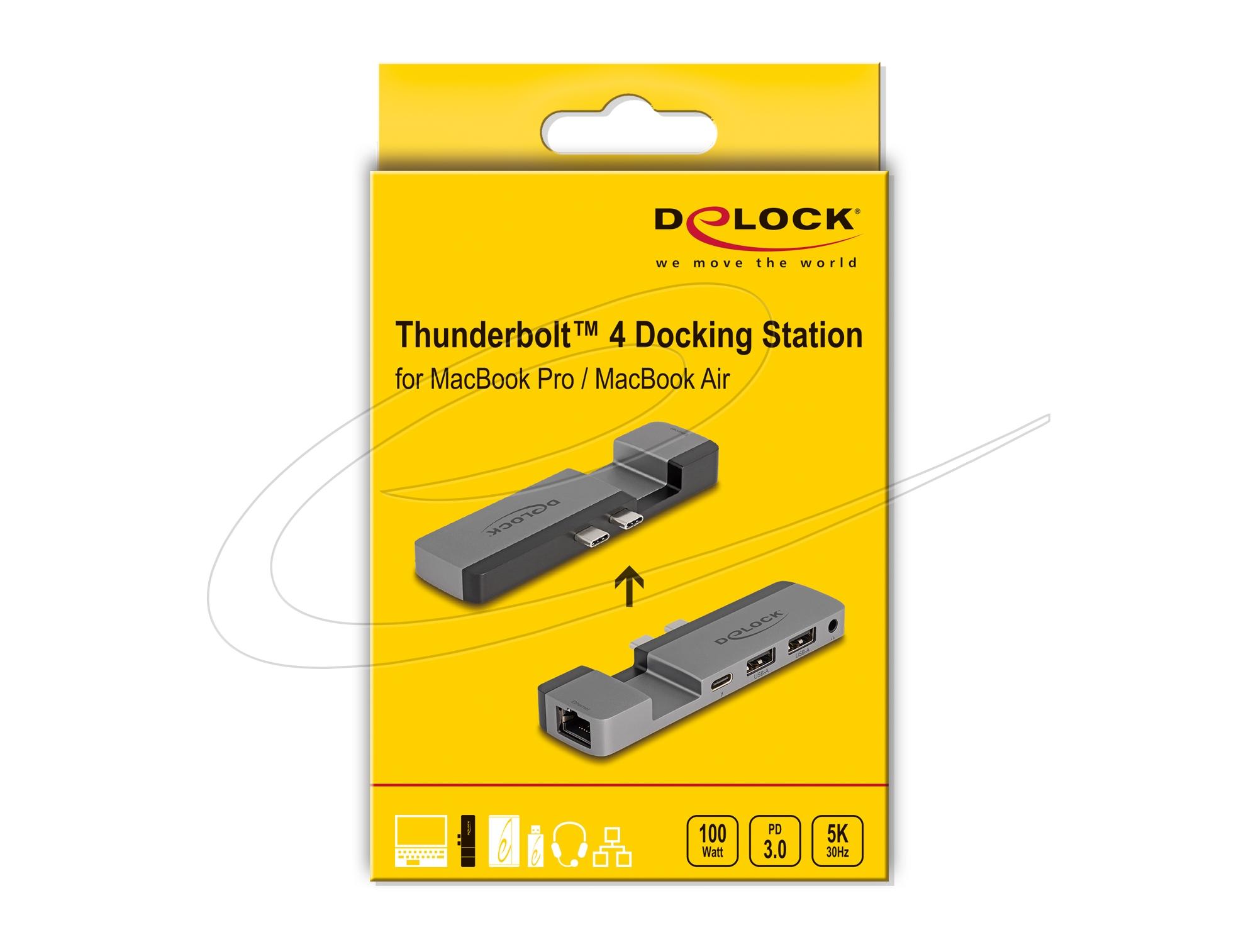 Докинг станция Delock for MacBook Pro / MacBook Air Thunderbolt™ 4, 5K Резолюция / 100 W PD / 10 Gbps Hub / LAN / Audio - Image 4