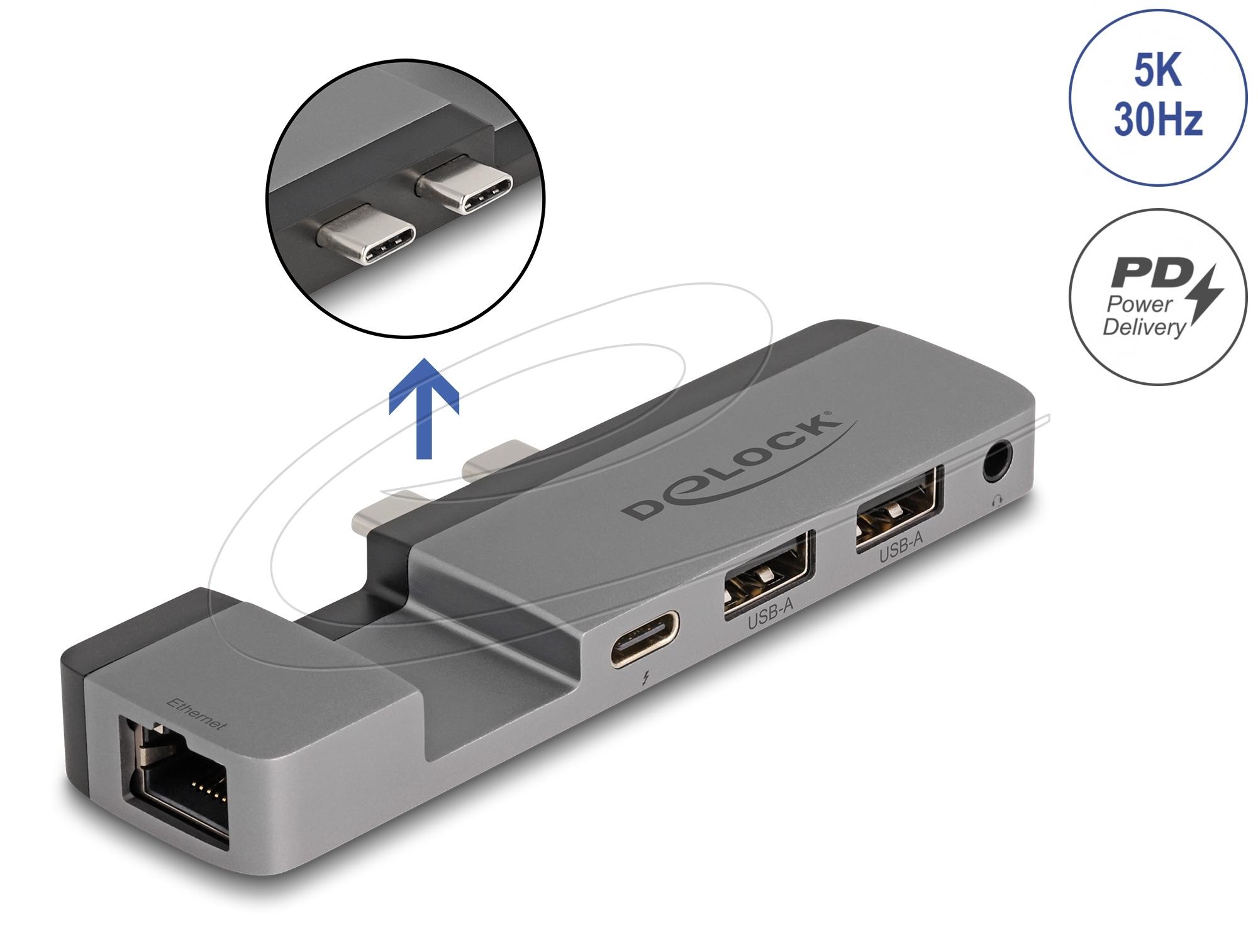 Докинг станция Delock for MacBook Pro / MacBook Air Thunderbolt™ 4, 5K Резолюция / 100 W PD / 10 Gbps Hub / LAN / Audio - Image 3