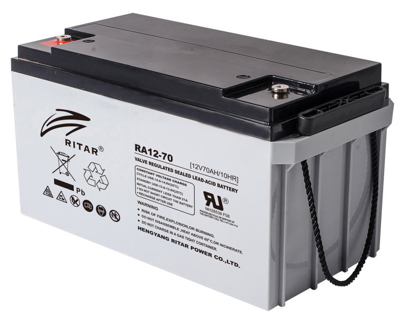 Оловна батерия RITAR, (RA12-70) AGM, 12V, 70 Ah, 350 /167 /182 mm, Терминал F11(M6)